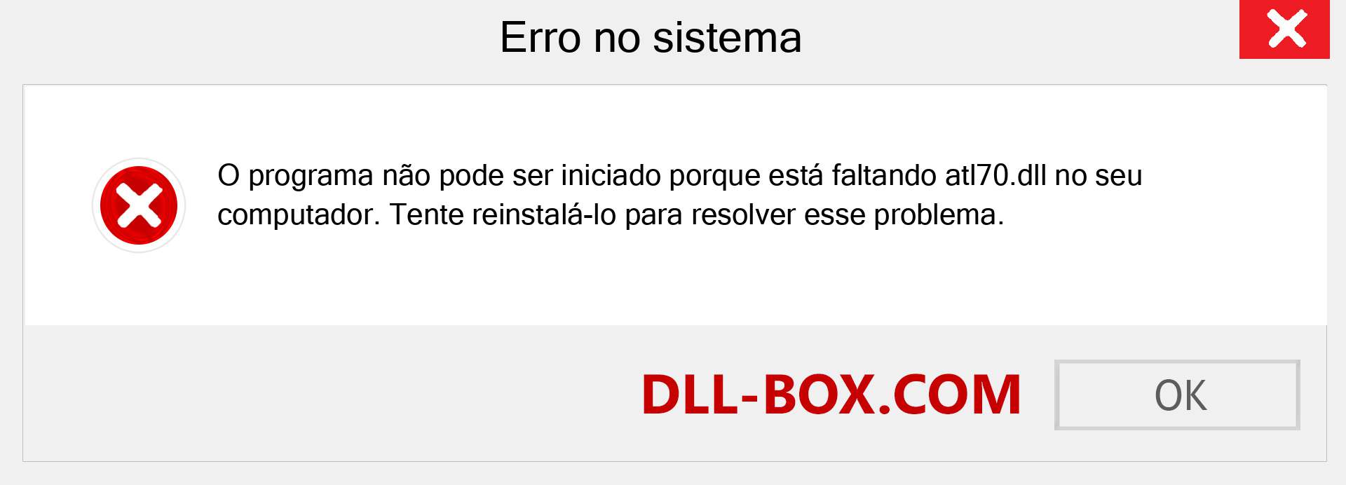 Arquivo atl70.dll ausente ?. Download para Windows 7, 8, 10 - Correção de erro ausente atl70 dll no Windows, fotos, imagens